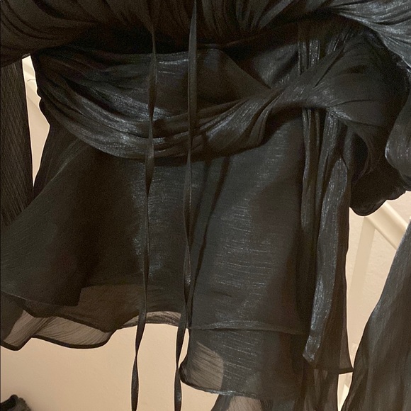 Chic Black Ruffled Dress - Picture 5 of 5